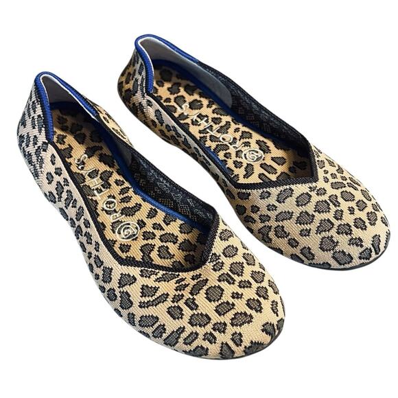 Rothy’s Women’s Sz 6.5 Round Toe Spotted Leopard Cheetah Ballet Flats Washable - Picture 6 of 9